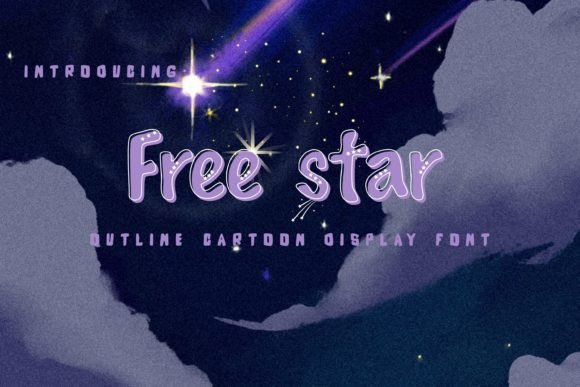 Free Star: An Outline Cartoon Display Font for Creators
