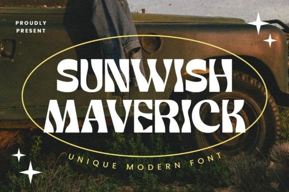 Sunwish Maverick: A Psychedelic Display Font for Vintage Branding
